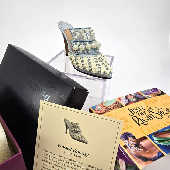 Pearl & Rhinestone Embellished Shoe Figurine Circa 1990 "Frosted Fantasy" PR608 - Picture 4 of 11